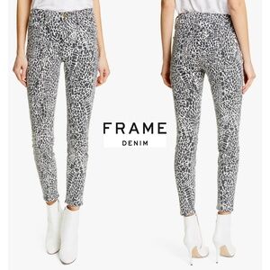 FRAME DENIM WOMEN NWT LE HIGH SKINNY ANIMAL PRINT NOIR MULTI JEANS. SIZE 25